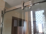 苏州304不锈钢拉门淋浴房隔断一字形屏风定制钢化玻璃洗澡间定做
