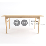 界沐坊原创品牌设计师北欧餐厅家具日式新中式实木长方形餐桌组合