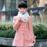 2016新款童装韩版女童秋冬外套中大儿童开衫上衣加厚加棉呢子大衣