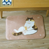 妙吉MEWJI独家原创可爱猫咪地毯地垫脚垫 新一代 卡其底手机猫款