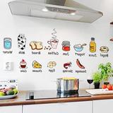 防水创意卡通食物厨房贴饰可爱冰箱贴纸装饰可移除橱柜门贴墙贴画