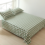 绿方格纯棉凉席老粗布双人加大床单夏凉布单人格子褥单1.5米1.8米