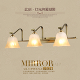 美式镜前灯复古欧式镜灯浴室卫生间镜柜灯具防水LED化妆灯古铜