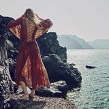 2016女装夏季新款澳洲仙女海边沙滩露背蕾丝刺绣连衣裙 度假长裙