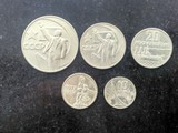 苏联纪念币-1967年十月革命50周年 5枚一套