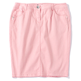 超值品质单 出口欧美外贸原单大码女装粉红色高腰铅笔裙半身裙