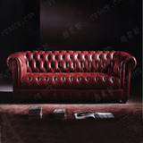 特价新古典后现代皮艺沙发欧式复古拉扣沙发真皮沙发三人位可订做
