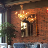 美式水晶吊灯创意客厅卧室欧式灯具复古法式乡村仿铜田园餐厅吊灯