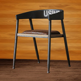 loft美式铁艺复古实木餐桌椅创意户外休闲咖啡椅茶餐厅酒吧办公椅
