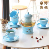 玻璃茶具陶瓷过滤加热整套花草茶茶具玻璃陶瓷茶壶茶杯煮花茶包邮