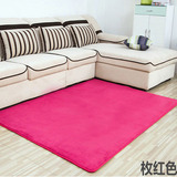 加厚纯色珊瑚绒地毯客厅沙发卧室床边地垫防滑门垫可水洗定制定做