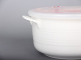 米奇力夫陶瓷密封保鲜微波炉碗带盖骨瓷真空盖聚宝碗7.25寸细纹碗