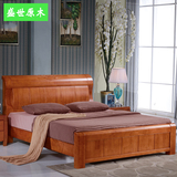 中式橡木床古典实木床双人床新1.5米婚床1.8米豪华大床厂家直销