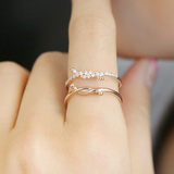 韩国正品代购 个性时尚戒指女食指环玫瑰金指关节对戒 首饰