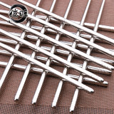 铠旺不锈钢筷子韩国合金防滑筷子家用方形金属筷10双装