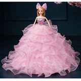 芭比娃娃婚纱拖尾豪华大的裙结婚儿童生日节礼物玩具新娘摆件公主