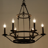现代北欧式吊灯  简约个性新款蜡烛黑色铁艺灯具样板房工程灯饰