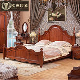 卧室家具全柏木床1.5米双人床1.8米美式实木床白色欧式大床储物床