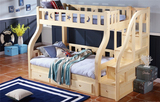 全实木松木步梯子母床双层梯柜床儿童环保高低床上下床