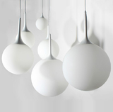 奶白玻璃灯罩吊灯现代简约圆球形餐厅阳台客厅过道创意灯具吊灯