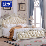 骏木家具 欧式床双人床韩式公主床白色实木法式高箱储物婚床1.8