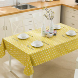 Cozzy黄色波点桌布PVC防水防油防烫免洗圆桌方桌台布茶几巾野餐布