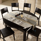 现代简约餐桌椅组合 伸缩小户型折叠功能桌子 大理石实木圆桌饭桌
