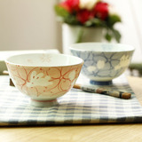 日本进口陶瓷家用米饭碗创意餐具个性小汤碗可爱吃饭碗日式兔子碗