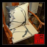 新中式水墨红实木沙发海绵坐垫圈皇宫官帽椅餐椅棕垫定做靠垫套装