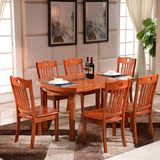 实木餐桌橡胶木折叠伸缩餐桌椅组合4人6人小户型木质方桌饭桌圆桌