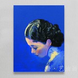 纯手绘新中式仕女人物油画无框画客厅餐厅玄关时尚装饰墙挂画刘野