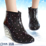 春秋时尚高跟女士雨鞋雨靴水鞋短筒防滑坡跟水靴夏季韩版胶鞋套鞋