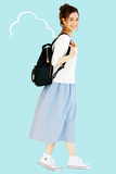 日本原单女款半袖面料针织拼接连衣裙 透气吸汗亲肤 文艺范有大码