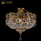 帝皇欧式铜灯高档法式纯铜吸顶灯宫廷出口级全铜灯客厅水晶灯