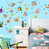 海底总动员可爱卡通鱼墙贴纸 幼儿园儿童房间可移除墙面贴画贴图