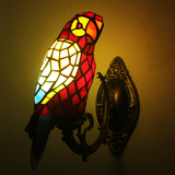 新奇特蒂凡尼鹦鹉玻璃壁灯酒吧咖啡厅阳台儿童房背景墙艺术壁灯