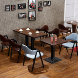 复古主题西餐厅咖啡厅桌椅组合简约茶餐厅小吃奶茶店铁艺A椅批发