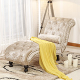 阳台客厅美式古典贵妃椅休闲家用沙发布艺单人欧式躺椅贵妃塌皮艺