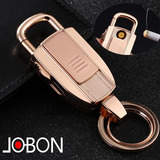 高档JOBON新款汽车钥匙扣 金属多功能USB充电防风钨丝打火机