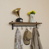客厅墙上置物衣帽架壁挂实木创意厨房卫生间一字搁板装饰隔板包邮