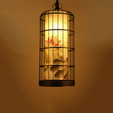 新中式鸟笼吊灯 酒店茶楼客厅现代仿古灯具 创意工业复古铁艺吊灯