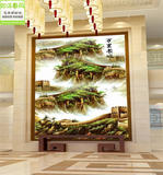 中式国画油画万里长城江山如此多娇玄关壁画背景墙纸走廊无缝壁纸