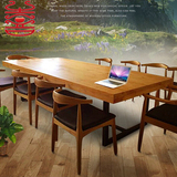 美式乡村北欧咖啡茶餐厅桌椅实木餐桌原木复古铁艺餐桌书桌会议桌
