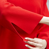 秋装新品韩版宽松显瘦纯色短款七分袖低圆领套头毛衣针织打底衫女