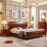 实木床简约现代中式实木婚床1.8米1.5米双人床美式卧室家具特价