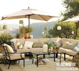 新款美式铁艺户外沙发椅阳台庭院休闲沙发咖啡厅软包沙发椅组合