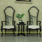 现代新中式形象椅休闲洽谈椅古典实木高背餐椅样板房会所定制家具