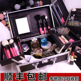韩国3ce化妆包女大号铝合金专业手提化妆品收纳隔层高档化妆箱