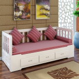 新款实木沙发床1.8米多功能小户型1.2可折叠储物双人1.5简约宜家