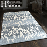 现代宜家欧美中式抽象复古素雅小鸟羊毛混纺卧室客厅炕满铺地毯垫